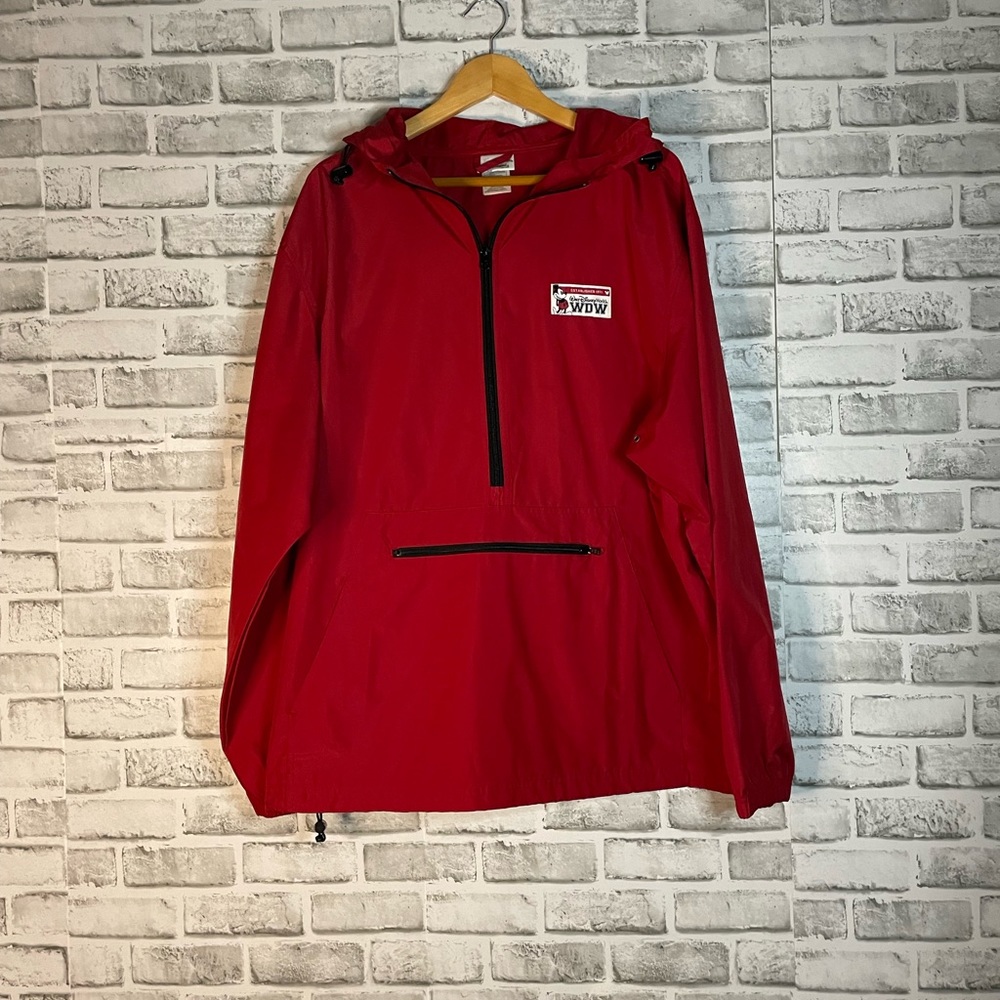 WDW Walt Disney World Unisex Hooded Windbreaker Jacket Red Size XL